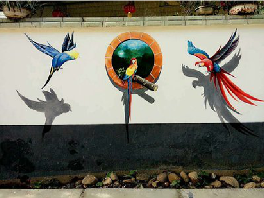 浮梁视觉错位-3D墙绘设计