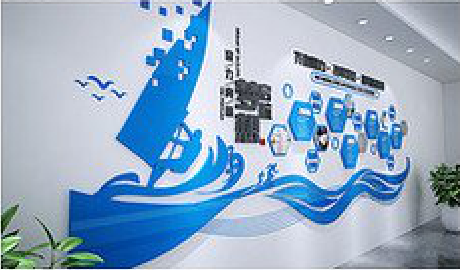 浮梁海浪主题文化墙如何设计？