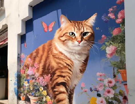 浮梁自己绘制有个性的手绘墙