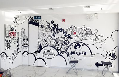 浮梁手绘墙并非传统涂鸦。